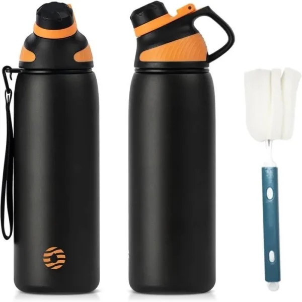 Gourde Isotherme avec Couvercle Magnétique 800ml, Noir